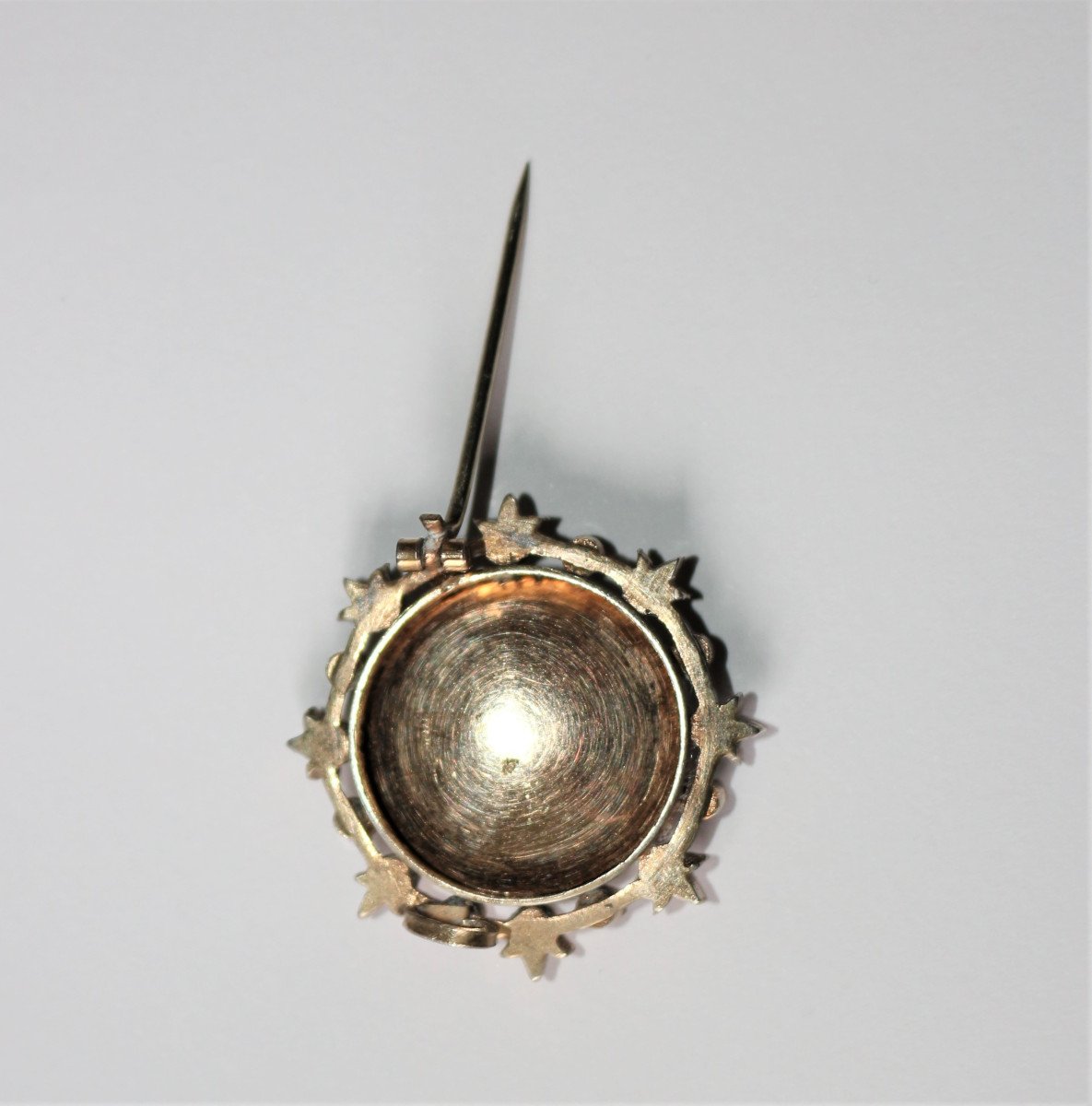 Broche Argent Vermeil Miniature XIXe-photo-2