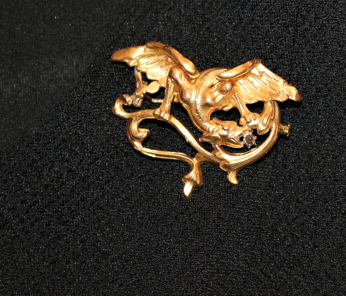 Art Nouveau Chimera Brooch-pendant-photo-1