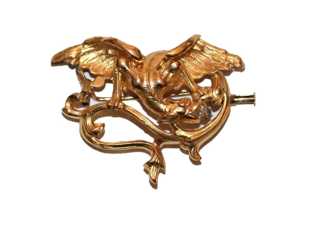 Art Nouveau Chimera Brooch-pendant