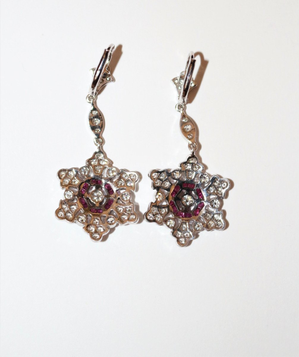 Pendants d&#039;Oreilles Diamants &amp; Rubis-photo-1