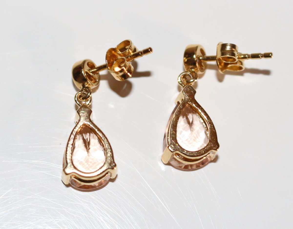 Pair Of Morganite And Diamond Earrings-photo-4