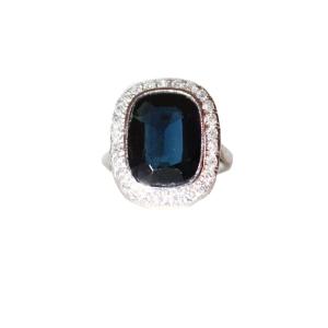 Art Deco Sapphire Diamonds Platinum Ring