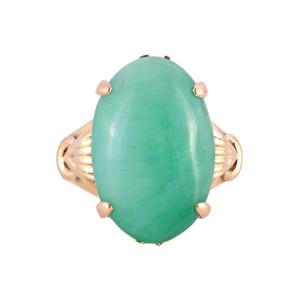 Bague Cabochon De Jade