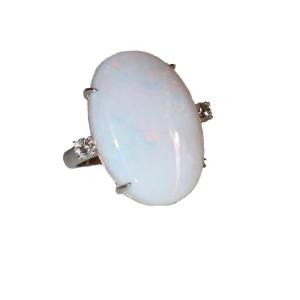 Australian White Opal Ring