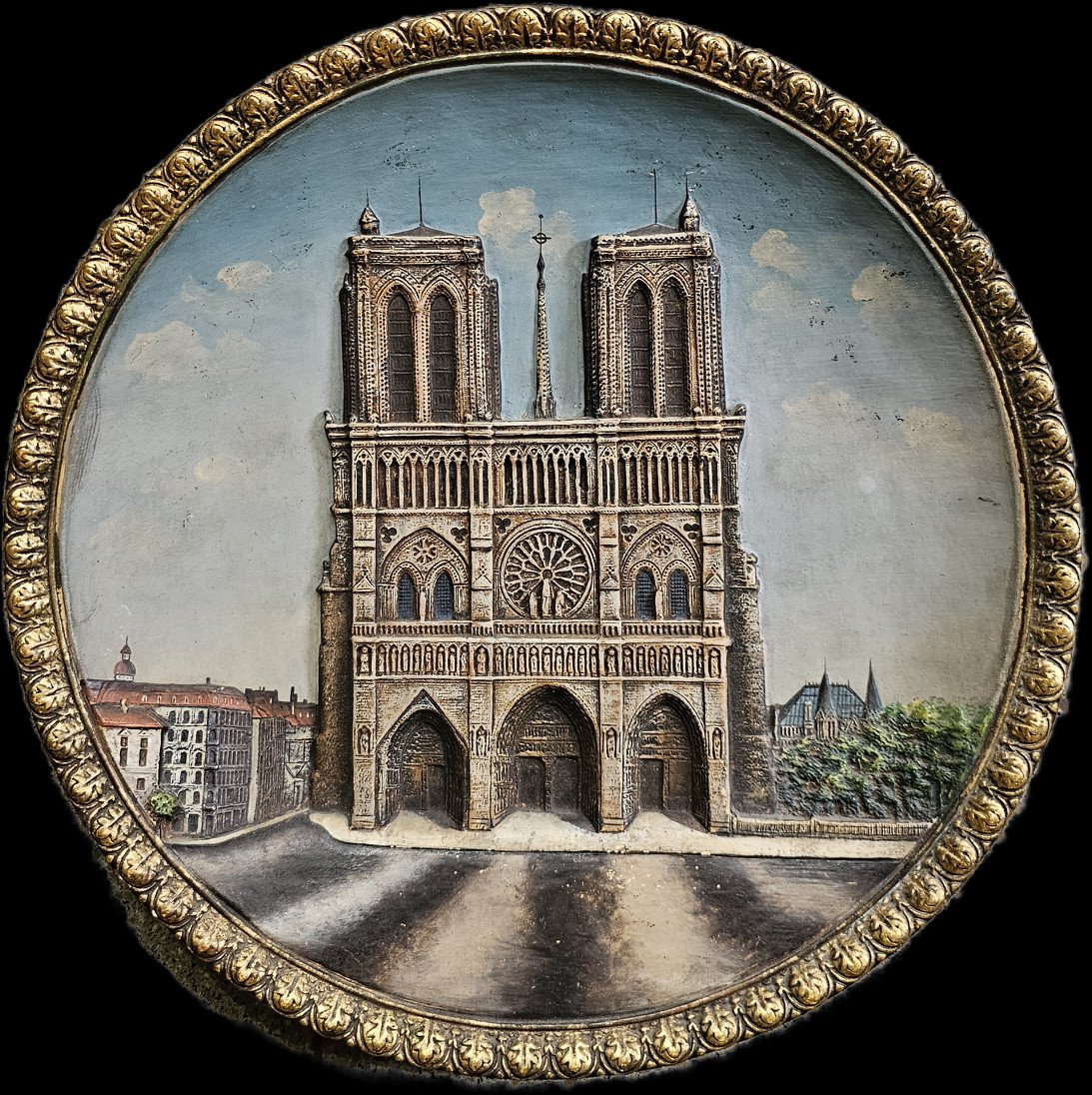 A 3d Clay Plate Of Notre Dame 