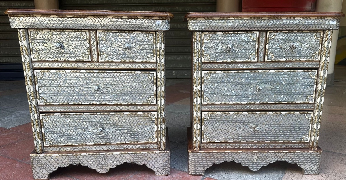Syrian Chest Of Drawers Inlaid With Mother-of-pearl 