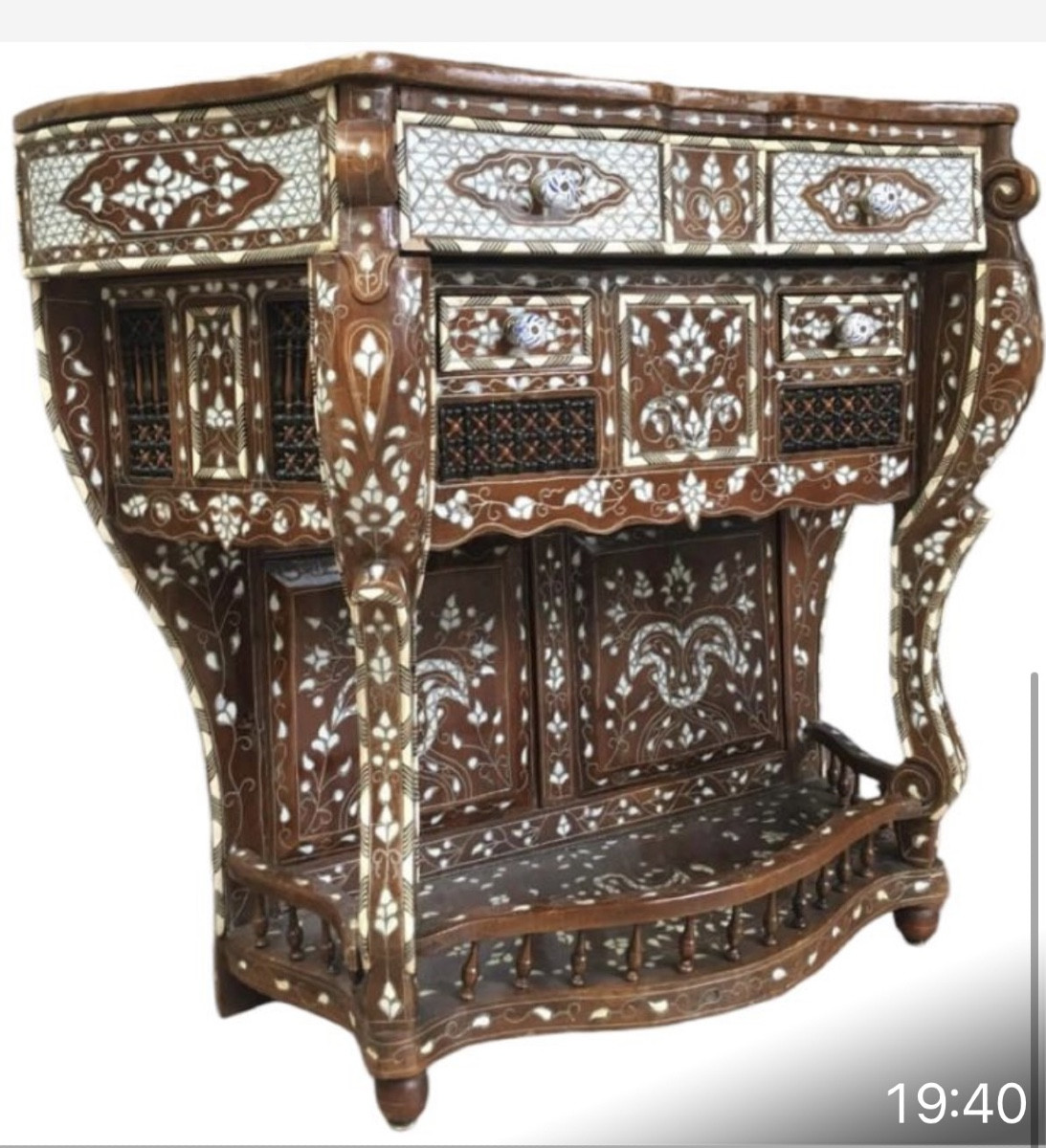 Syrian Console Inlaid With Mother-of-pearl 