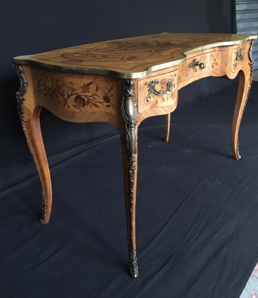 Louis XV Style Marquetry Desk  -photo-2