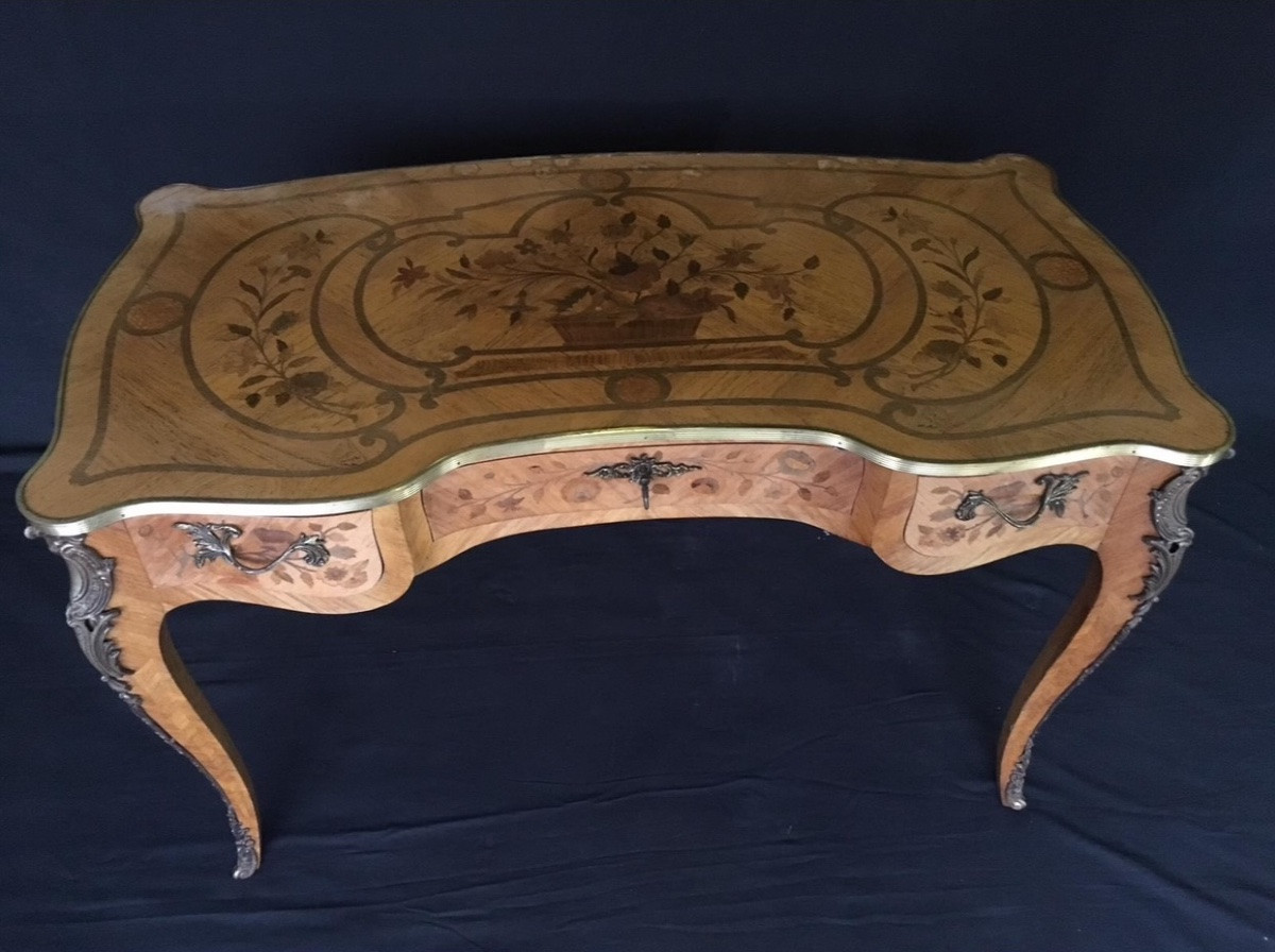 Louis XV Style Marquetry Desk  -photo-3