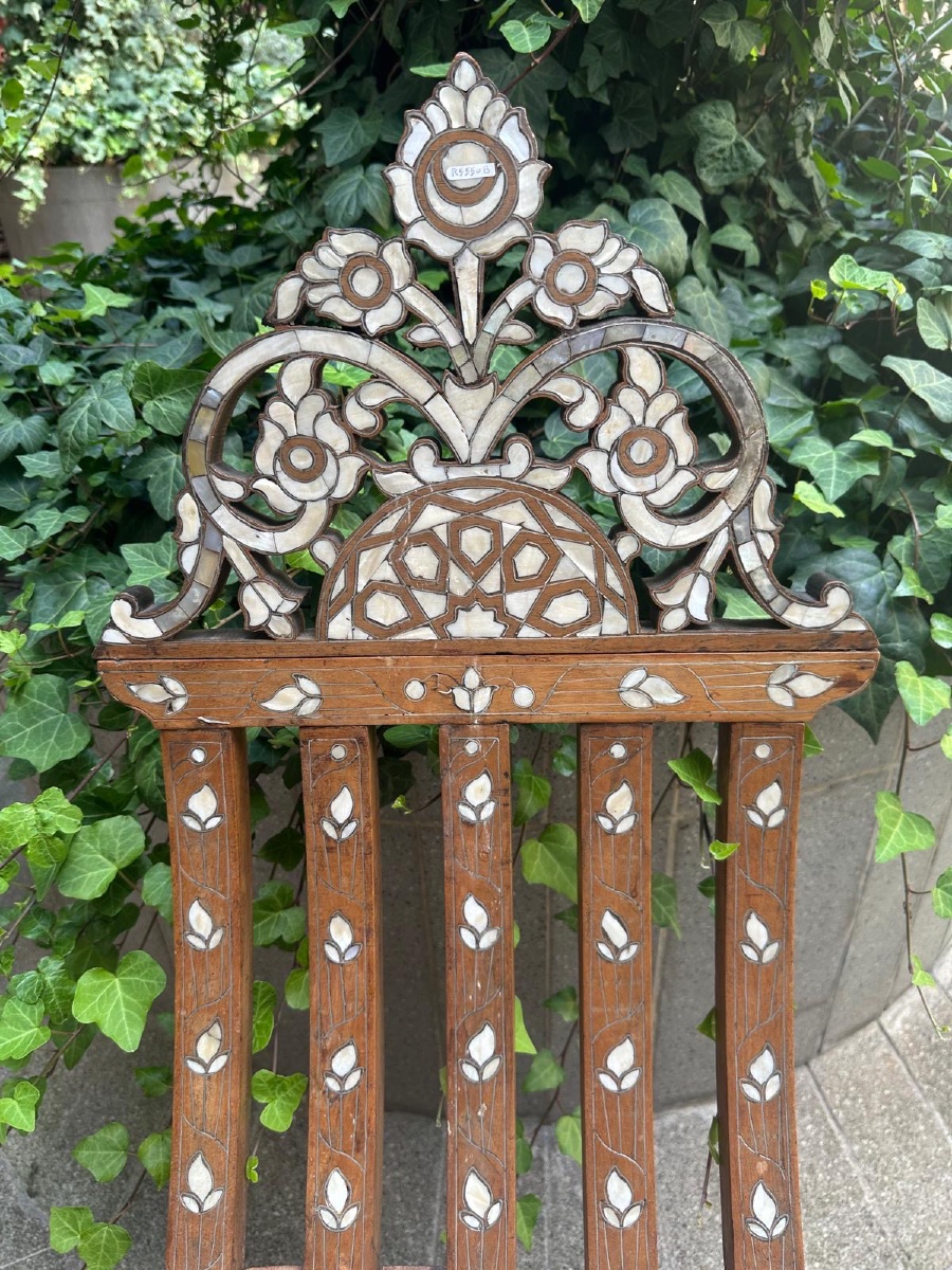 Syrian Folding Chair Inlaid With Mother-of-pearl -photo-3
