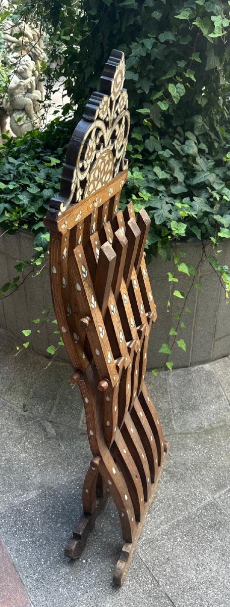 Syrian Folding Chair Inlaid With Mother-of-pearl -photo-1