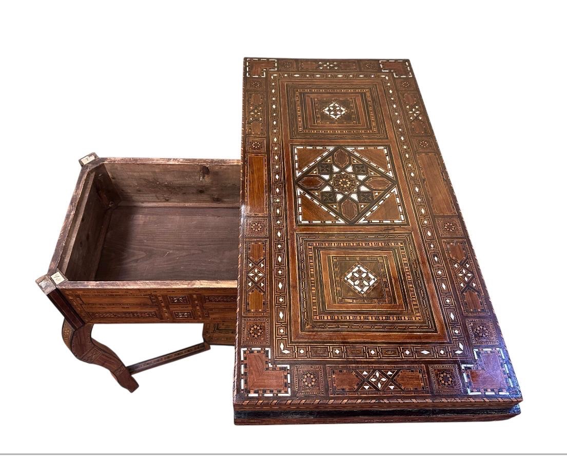 Syrian Marquetry Games Table, Late 19th Century -photo-4