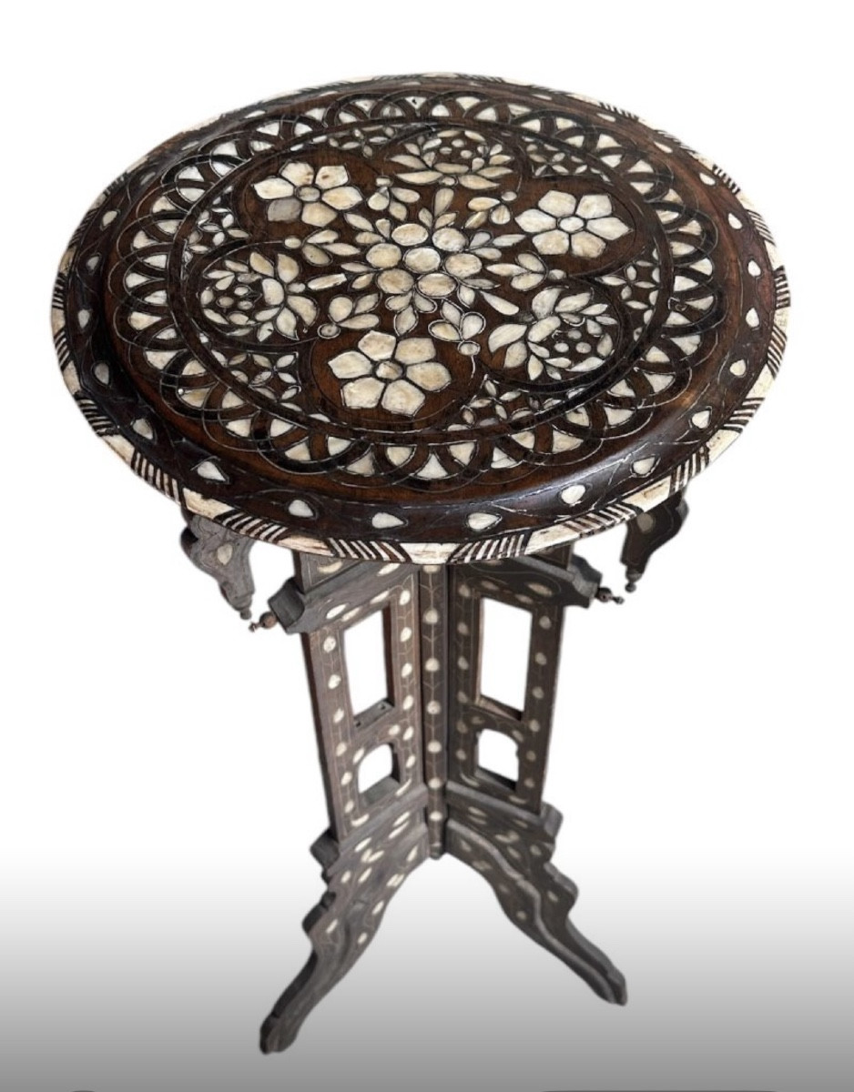 Ottoman Syrian Saddle Inlaid With Mother-of-pearl, 19th Century 
