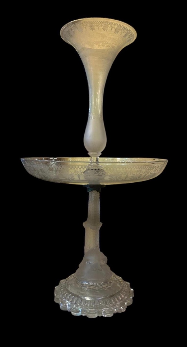 Baccarat Table Centerpiece With Dolphin 