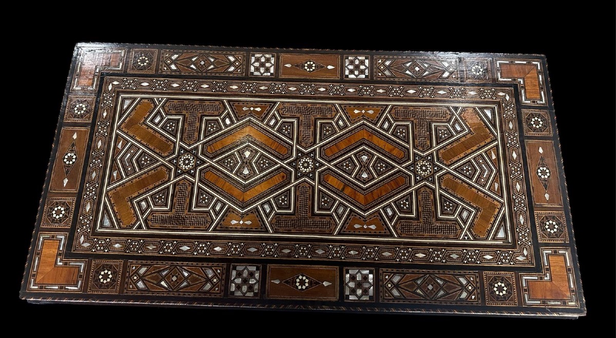 Syrian Marquetry Games Table From The Late 19th Century.-photo-2