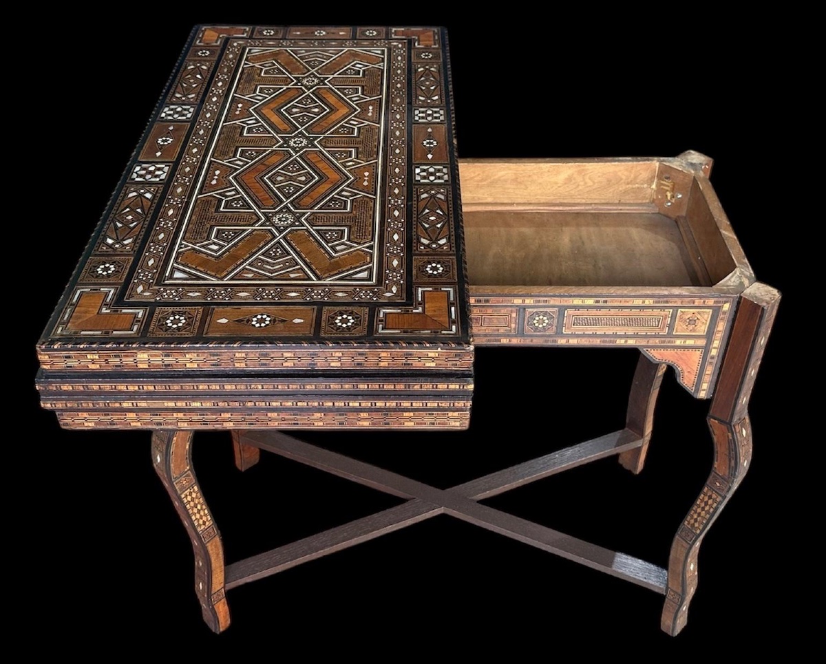 Syrian Marquetry Games Table From The Late 19th Century.-photo-3