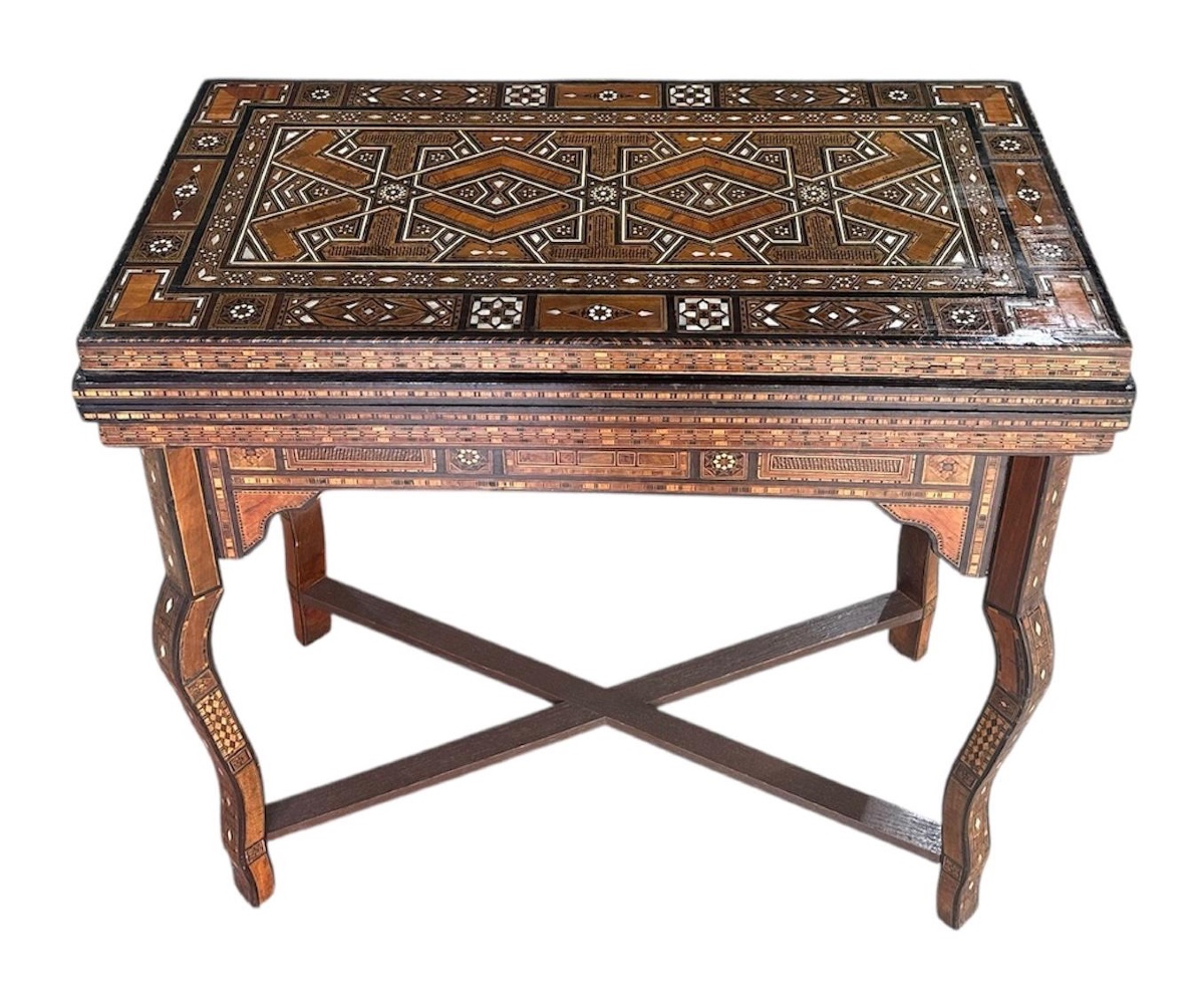 Syrian Marquetry Games Table From The Late 19th Century.
