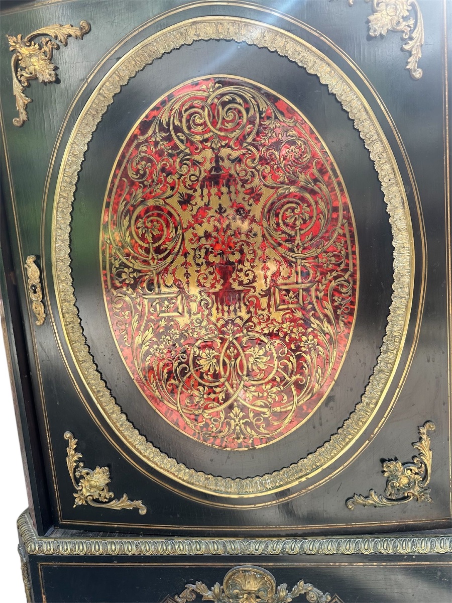 Paire de meuble à hauteur d’appuis Napoléon  III  Boulle .-photo-4