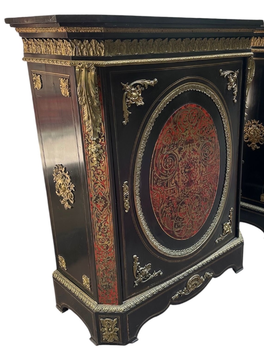 Paire de meuble à hauteur d’appuis Napoléon  III  Boulle .-photo-1