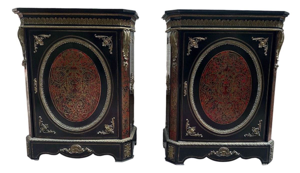 Paire de meuble à hauteur d’appuis Napoléon  III  Boulle .