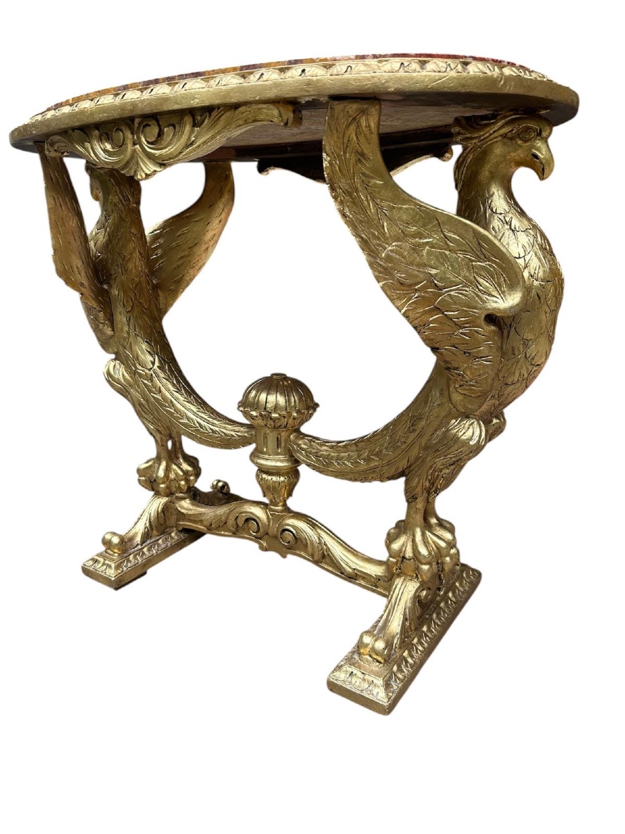 Table console aigle en bois doré style Géorgien anglais du XIX siècle  -photo-1