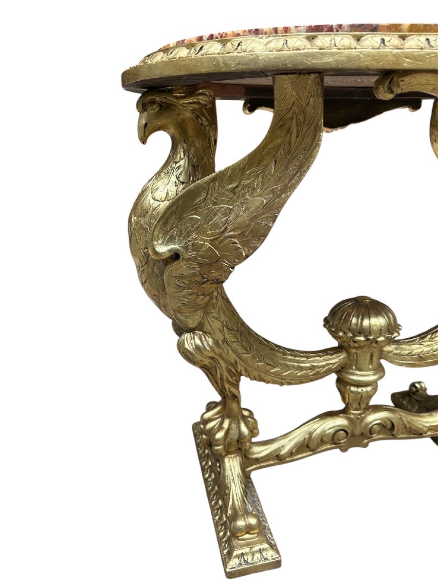 Table console aigle en bois doré style Géorgien anglais du XIX siècle  -photo-3