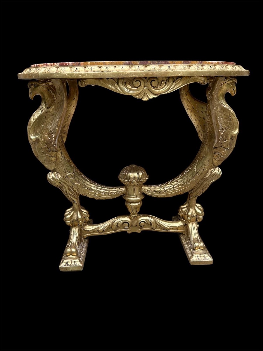 Table console aigle en bois doré style Géorgien anglais du XIX siècle  -photo-4