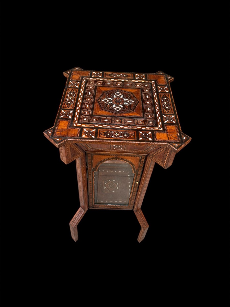 Syrian Inlaid Display Cabinet Or Sideboard 19th Century