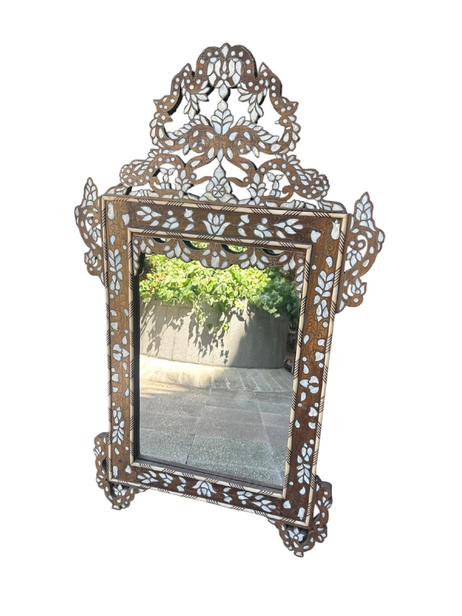Syrian Mirror Inlaid With Mother-of-pearl 