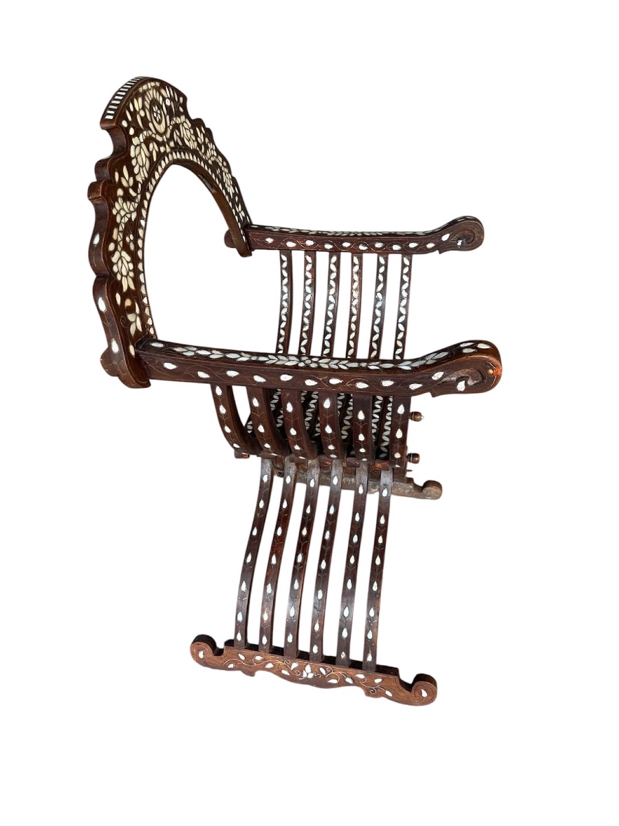 Syrian Armchair Inlaid With Mother-of-pearl.-photo-2