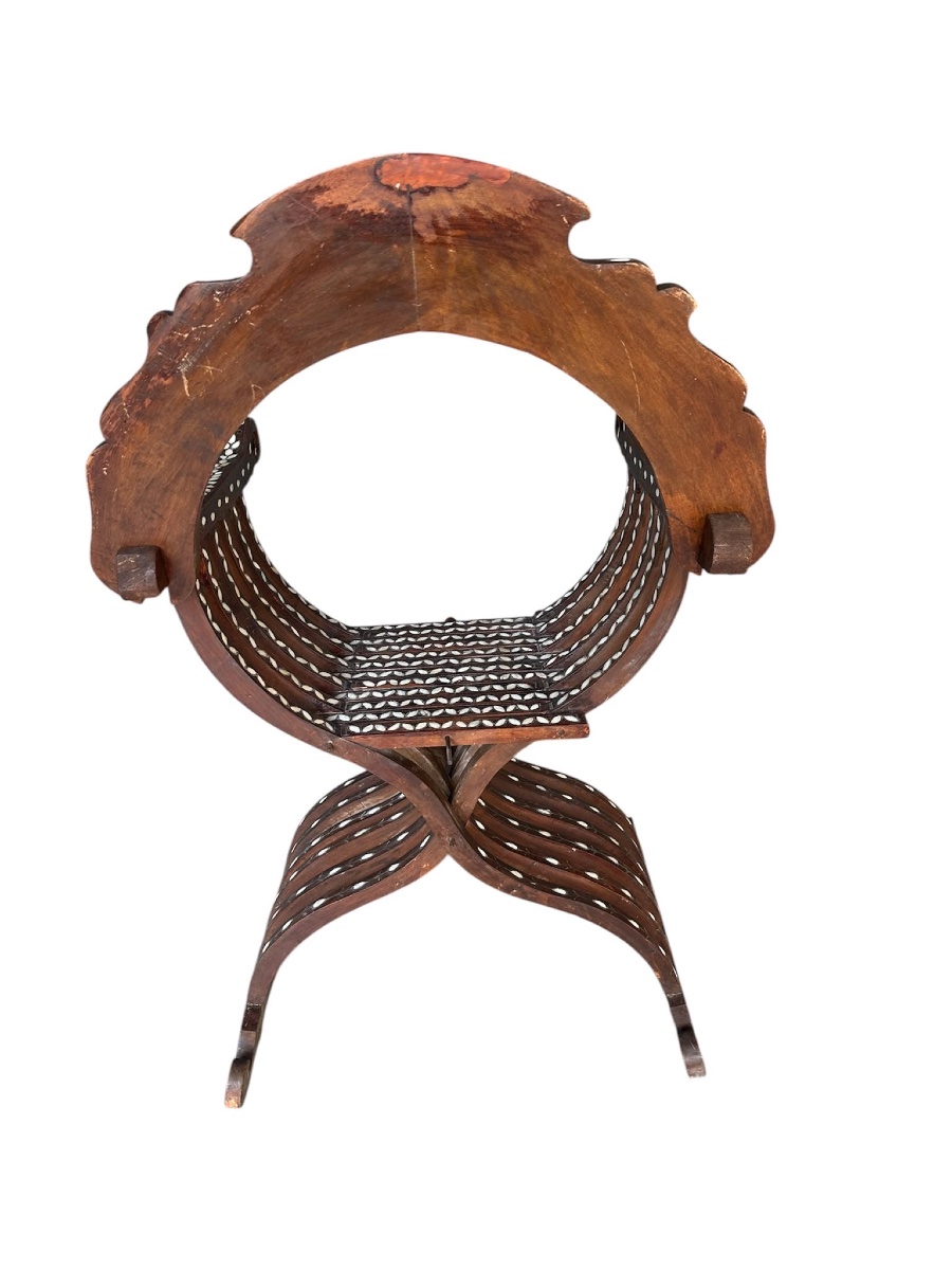 Syrian Armchair Inlaid With Mother-of-pearl.-photo-3