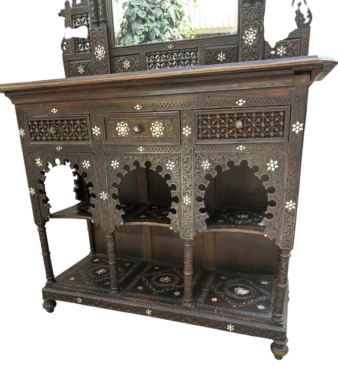 19th-century Syrian Two-piece Set (console Table + Mirror)-photo-2