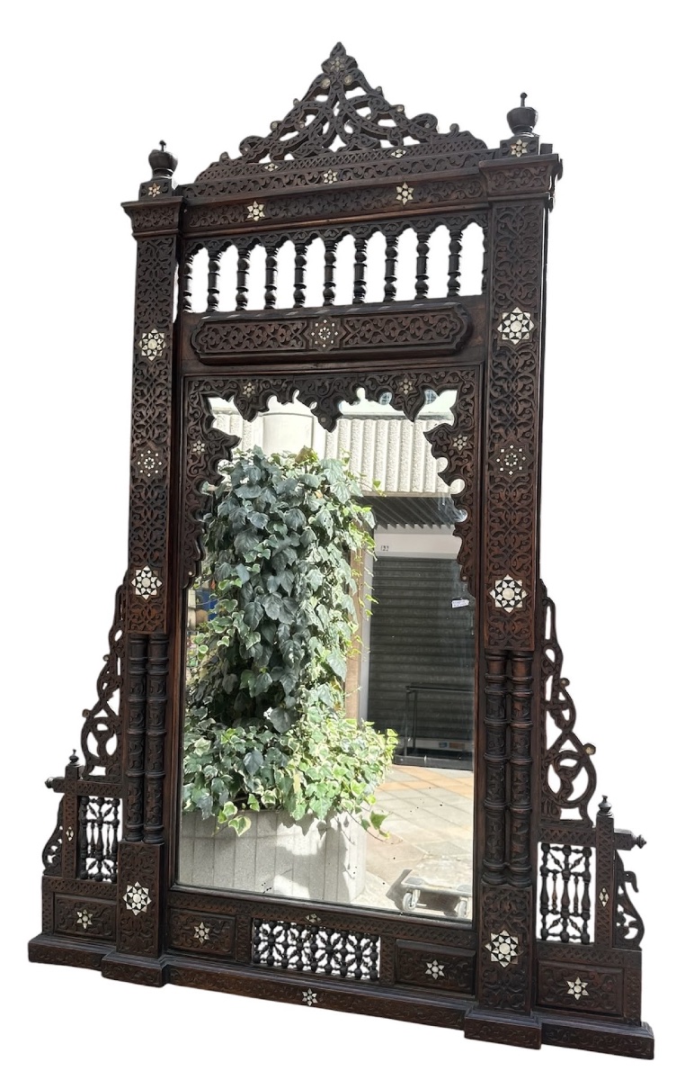 19th-century Syrian Two-piece Set (console Table + Mirror)-photo-3