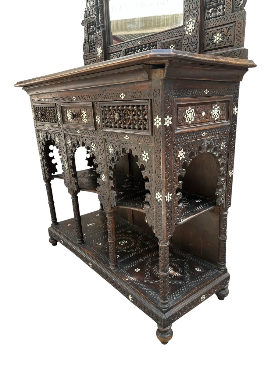 19th-century Syrian Two-piece Set (console Table + Mirror)-photo-1