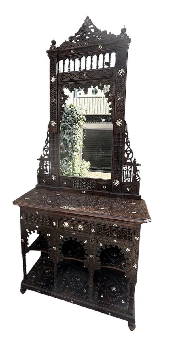 19th-century Syrian Two-piece Set (console Table + Mirror)