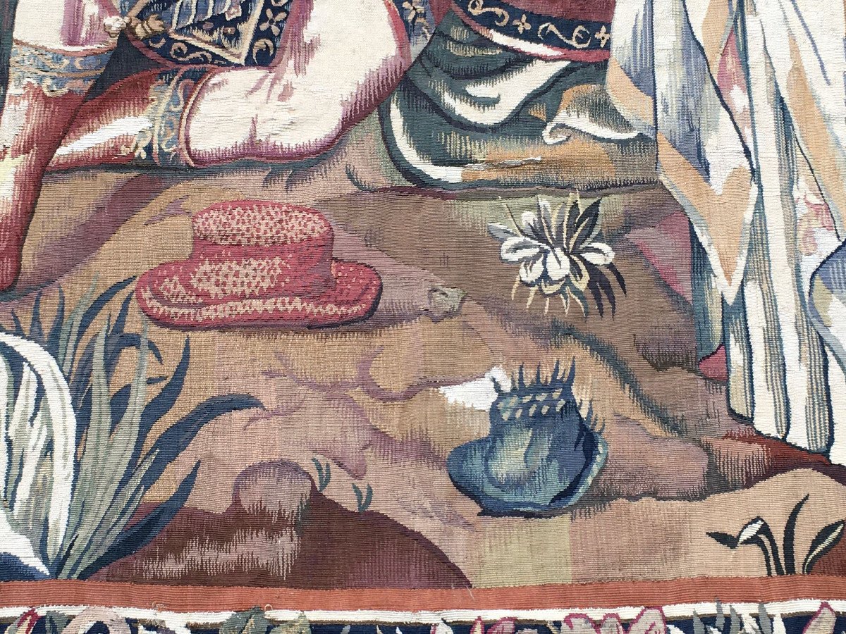 Tapisserie murale des Flandres en laine et soie -photo-4