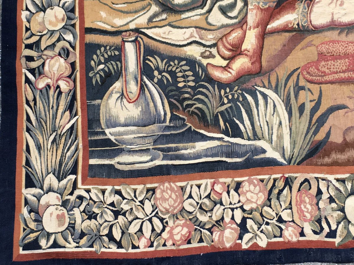 Tapisserie murale des Flandres en laine et soie -photo-5