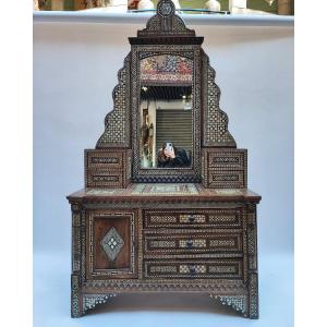 Dressing Table In Mother-of-pearl Marquetry 19th 
