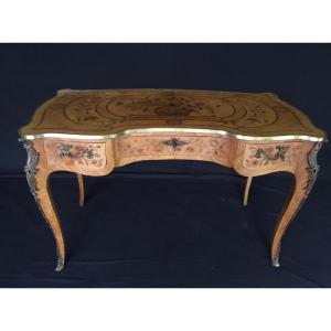 Louis XV Style Marquetry Desk  