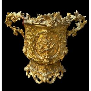 Jardinier en bronze dorer XIX siècle 