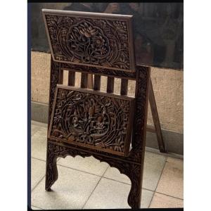 Easel And Document Holder In Carved Wood 