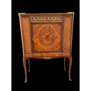 Louis XV Style Cabinet In Marquetry.