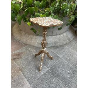 Table d’appoint incrusté de nacre , ottoman