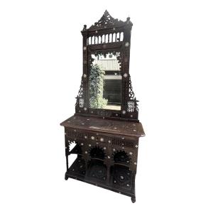 19th-century Syrian Two-piece Set (console Table + Mirror)