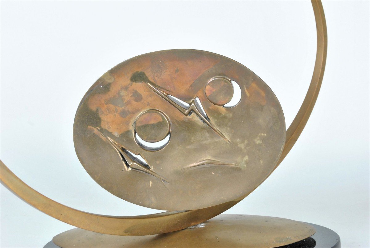 Carmello Cappello, Sculpture En Bronze Sur Socle, XXème Siècle-photo-4