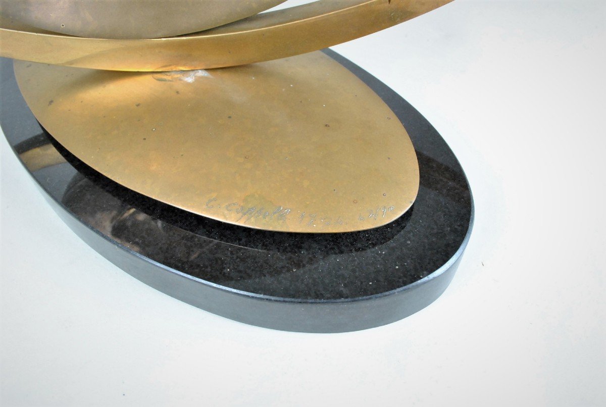 Carmello Cappello, Sculpture En Bronze Sur Socle, XXème Siècle-photo-5