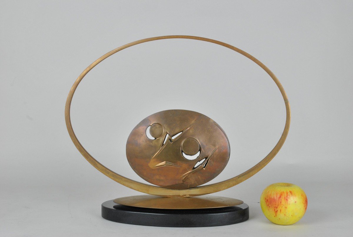 Carmello Cappello, Sculpture En Bronze Sur Socle, XXème Siècle