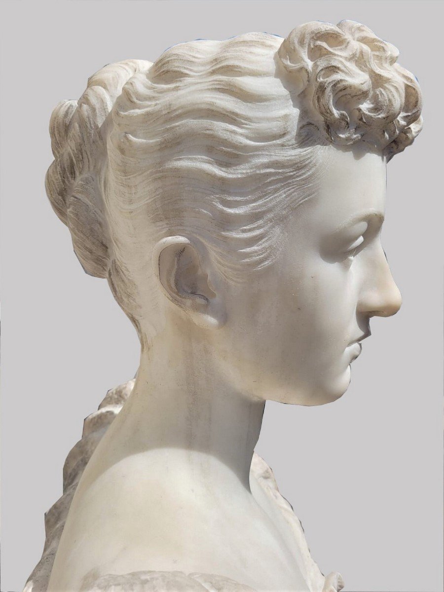 *special Offer*lady Bust, White Marble Signed Waldo Story, Rome 1894-photo-2