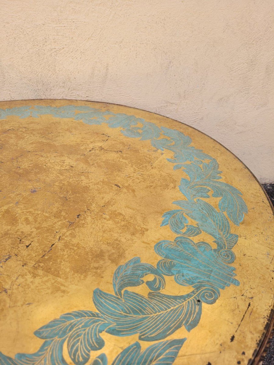 Coffee Table In Wood And Eglomised Glass, Art Deco, 20th Century-photo-3