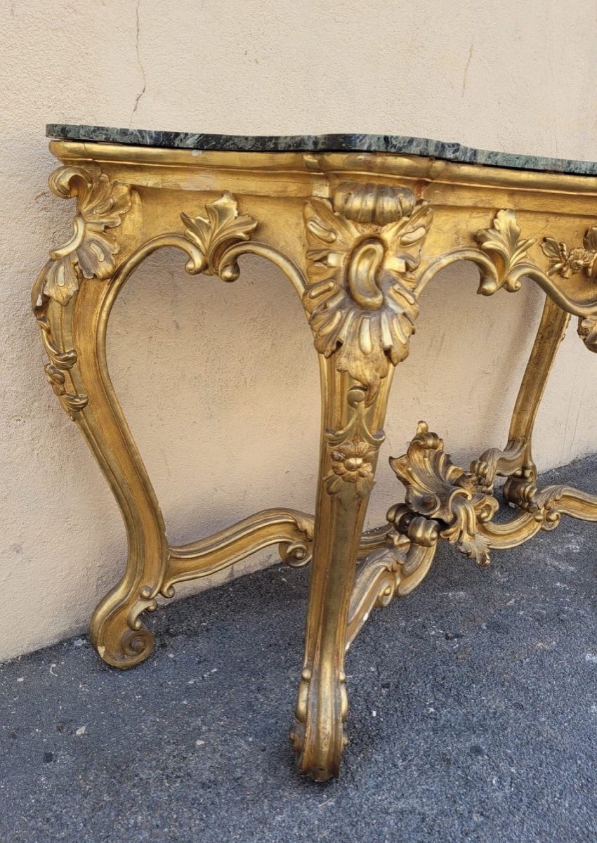 Console En Bois Doré De Style Louis XV, XIXème Siècle-photo-6